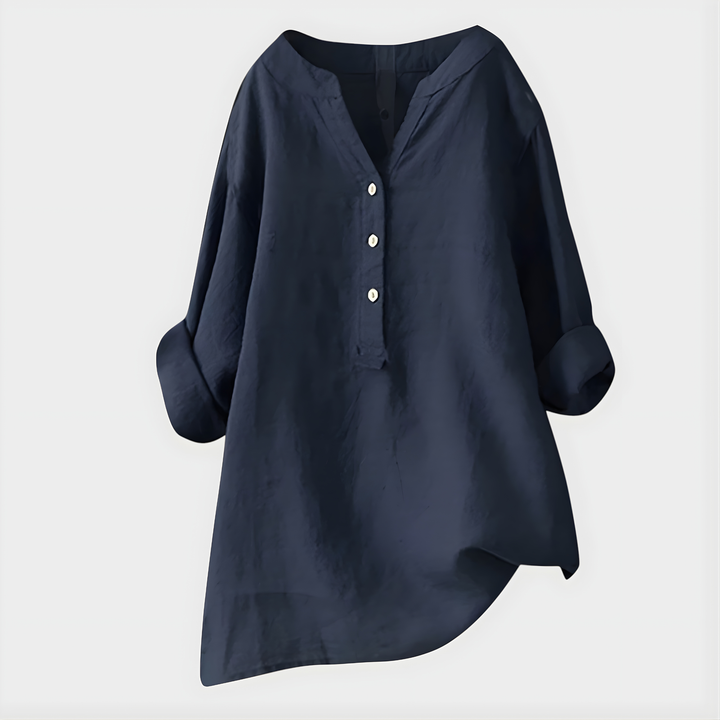 Veronique | Elegant Cotton V-Neck Blouse