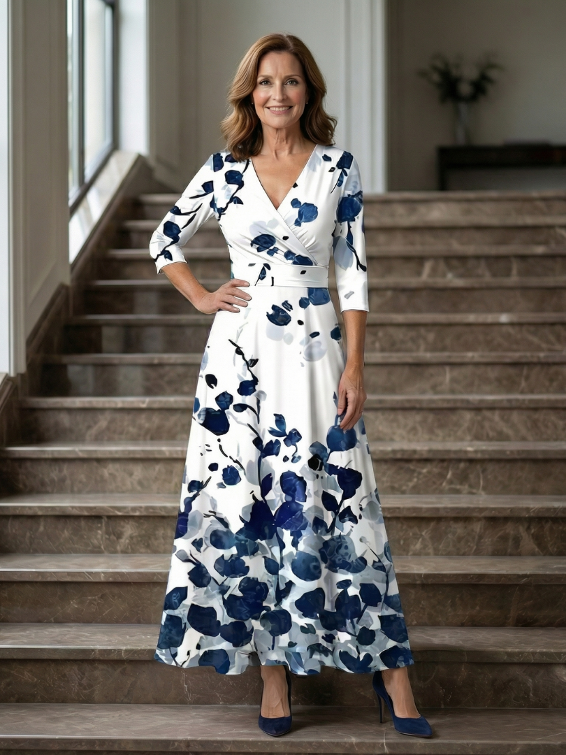 Celine | Wrap Neck Midi Dress