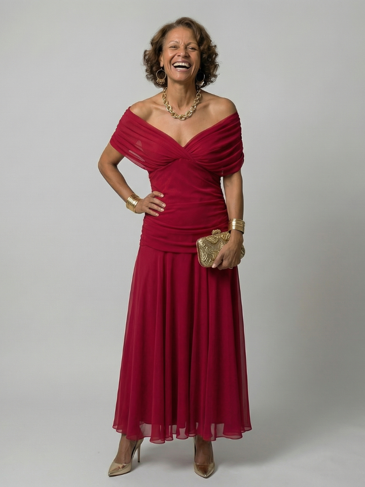 Calen | Off-Shoulder Flow Midi Dress