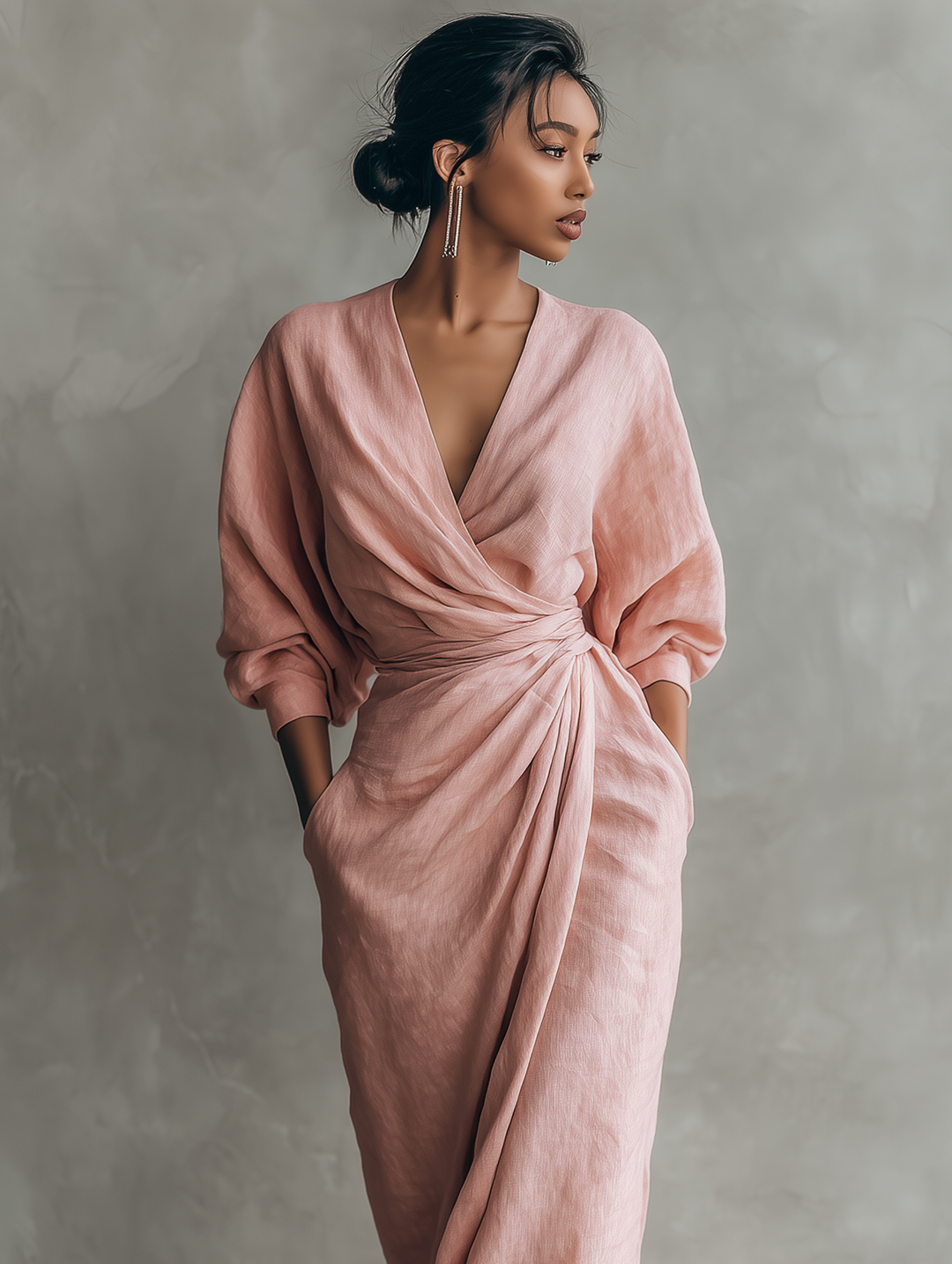 Maxi Dress With V-Neck Line