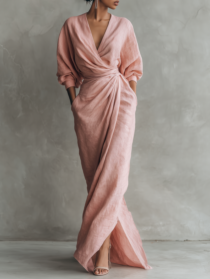 Maxi Dress With V-Neck Line