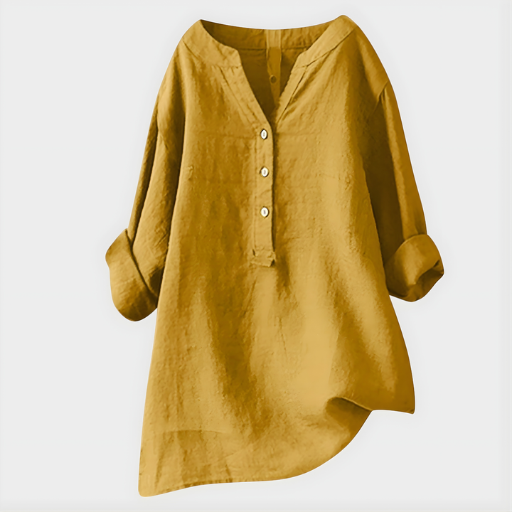 Veronique | Elegant Cotton V-Neck Blouse