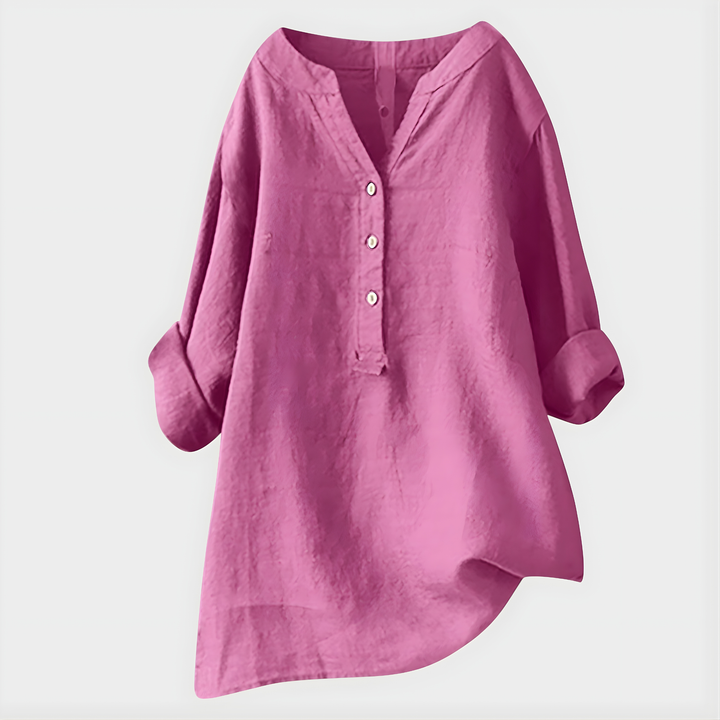 Veronique | Elegant Cotton V-Neck Blouse