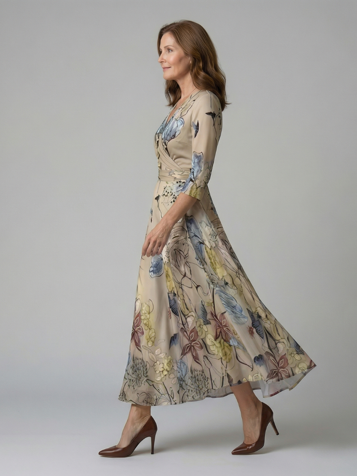 Celine | Wrap Neck Midi Dress
