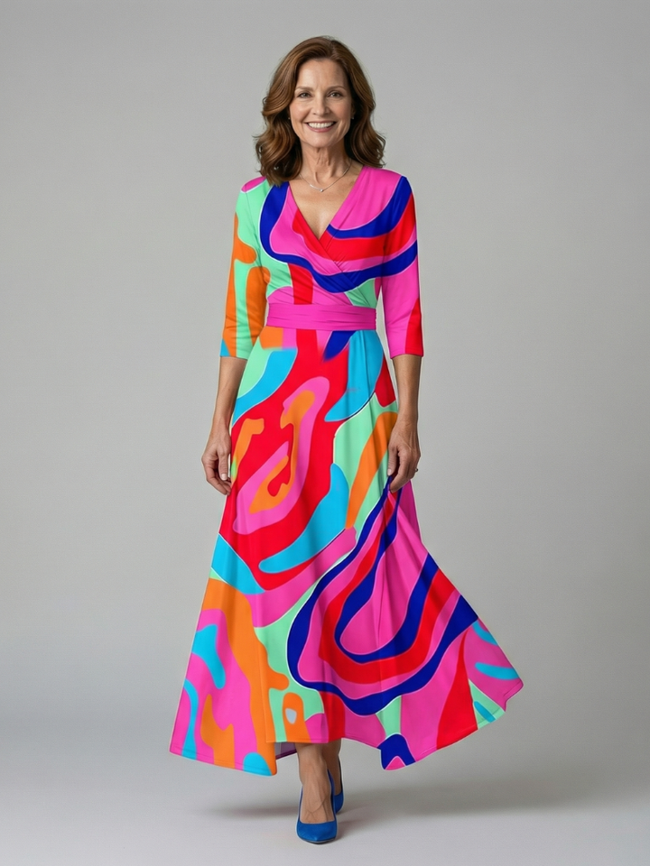 Celine | Wrap Neck Midi Dress