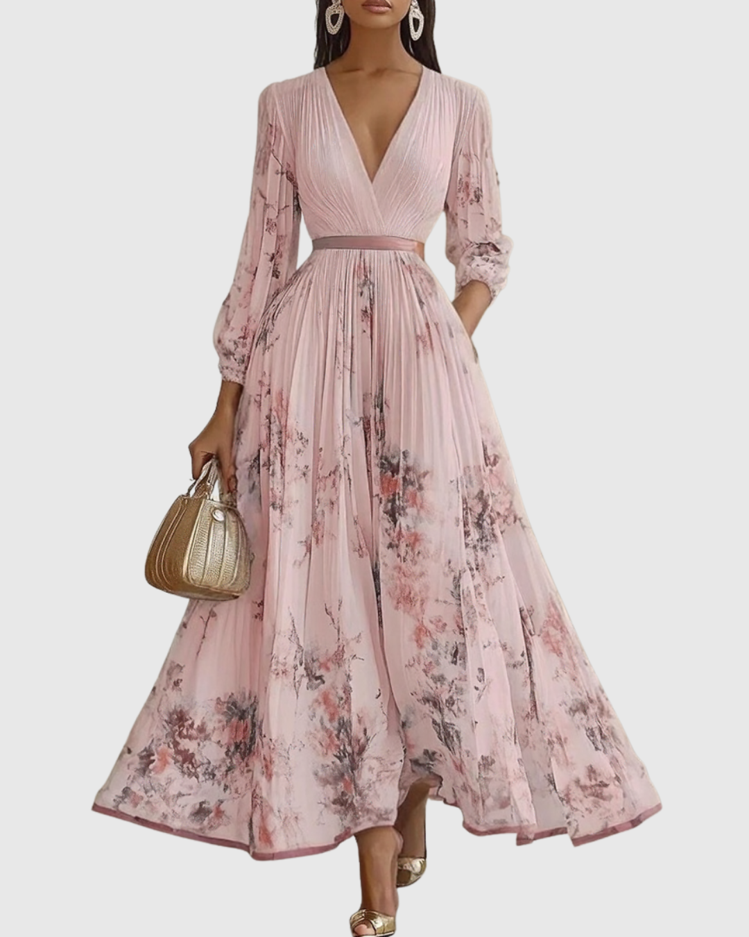 Siena™ - Elegant Pleated Maxi Dress
