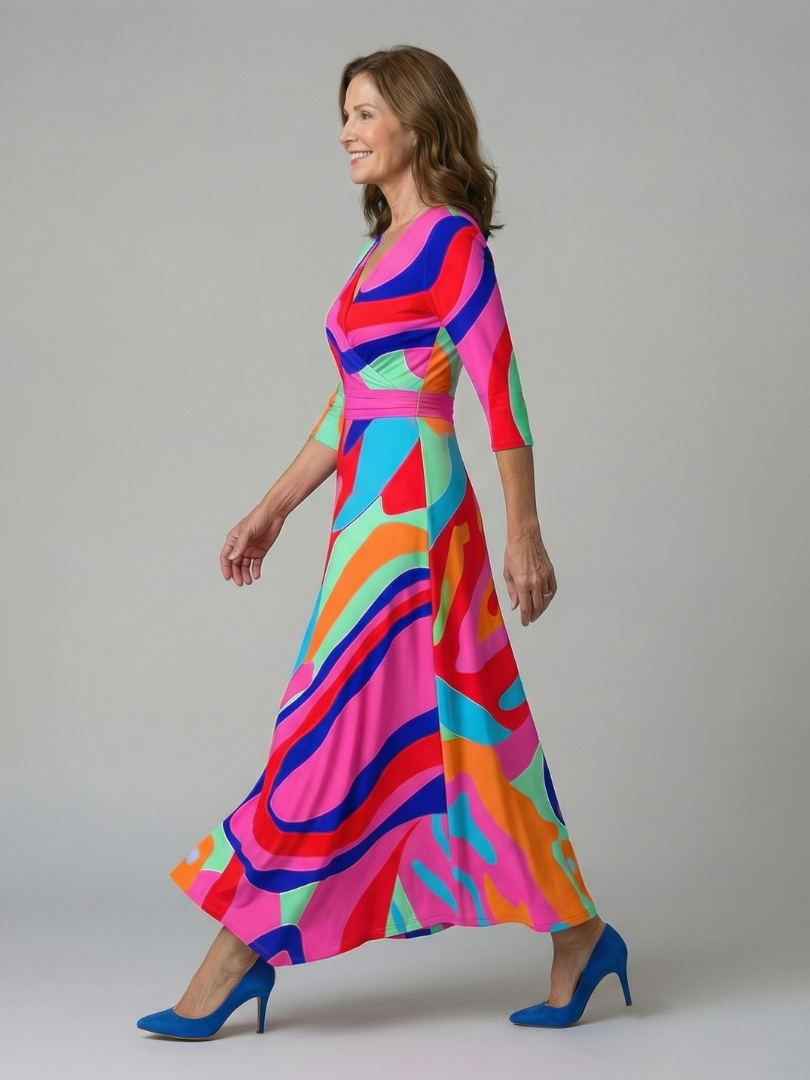 Celine | Wrap Neck Midi Dress