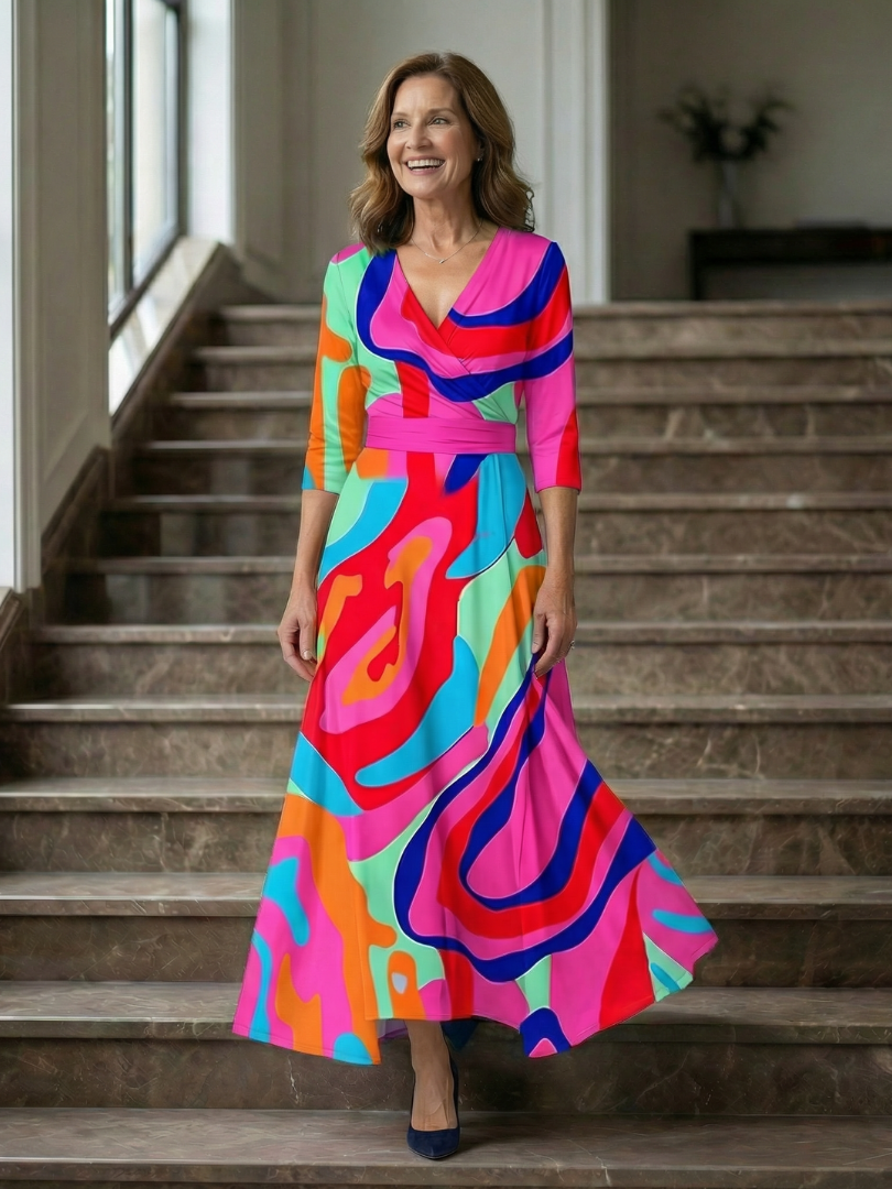 Celine | Wrap Neck Midi Dress