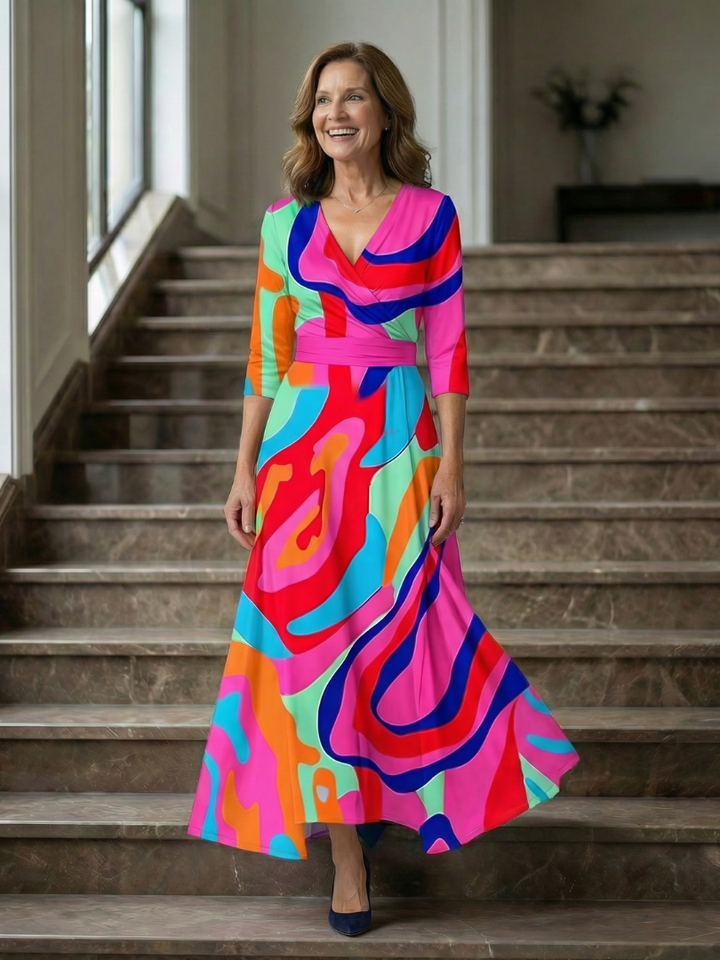 Celine | Wrap Neck Midi Dress