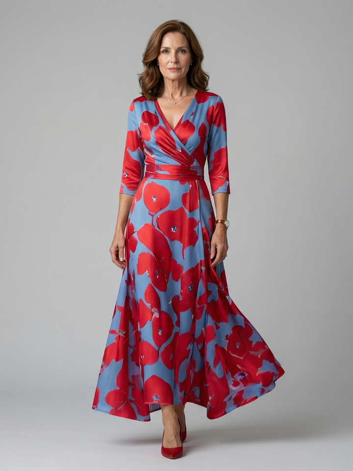Celine | Wrap Neck Midi Dress