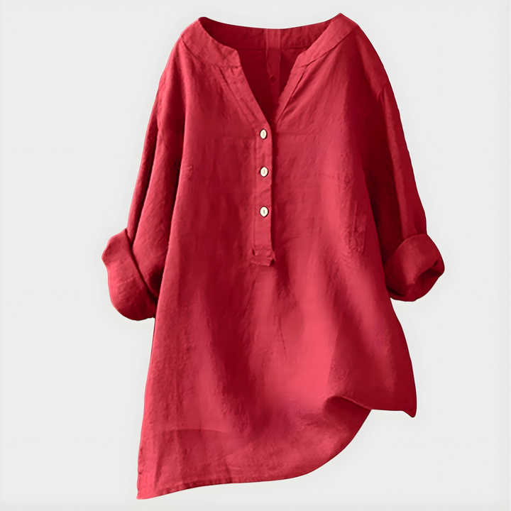 Veronique | Elegant Cotton V-Neck Blouse
