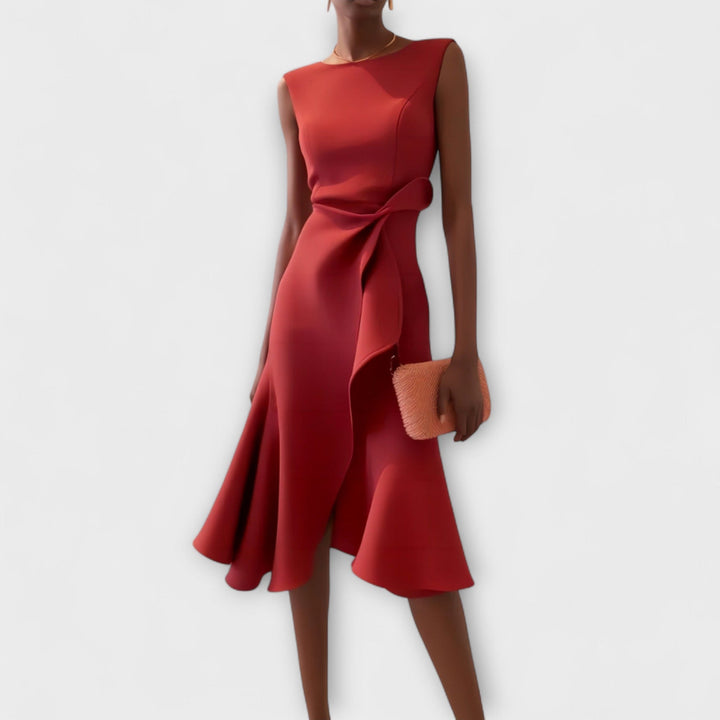 MARISSA™ –  Elegant Wrap-Style Sleeveless Dress