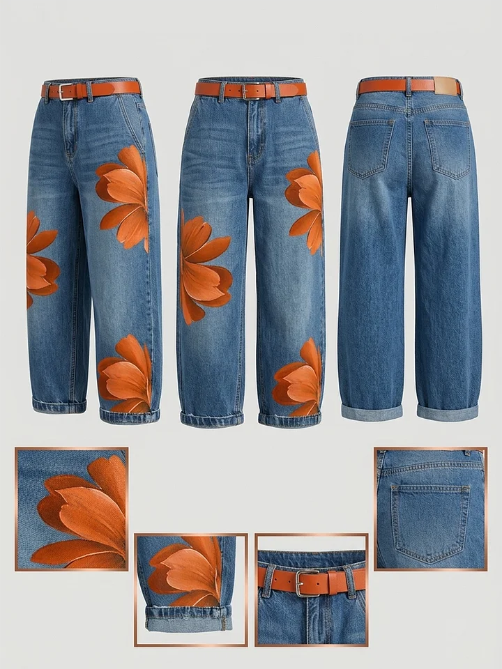 Maud - Cotton Shirt Dress and Floral Jeans