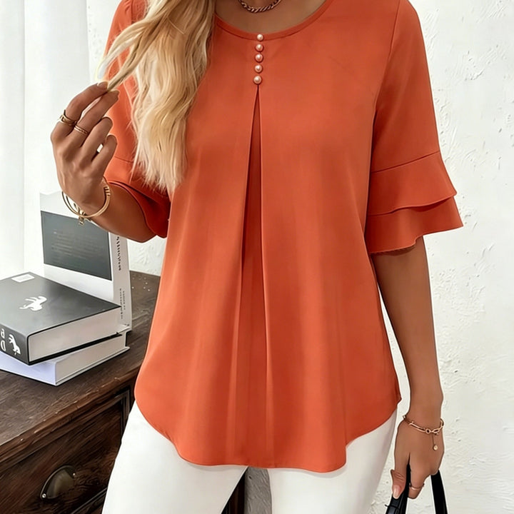 Elegant Ruffle Sleeve Blouse