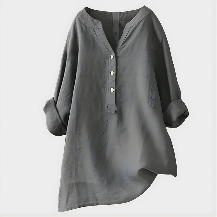 Veronique | Elegant Cotton V-Neck Blouse