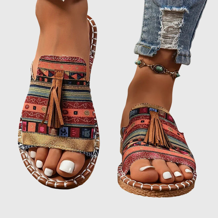 Bohemian Sandals with Pompons Nathalie