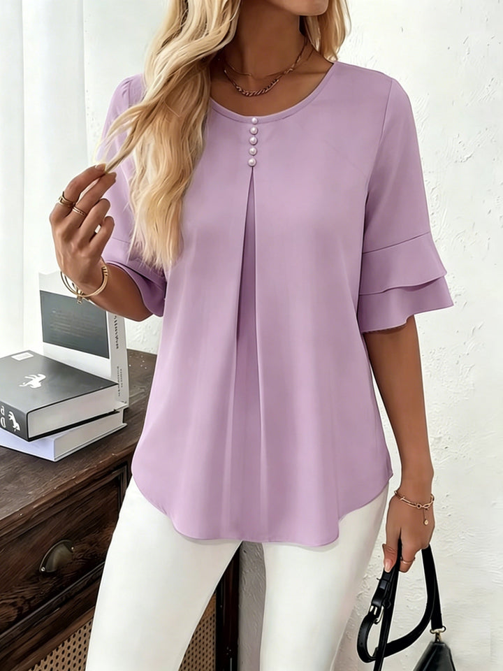 Elegant Ruffle Sleeve Blouse