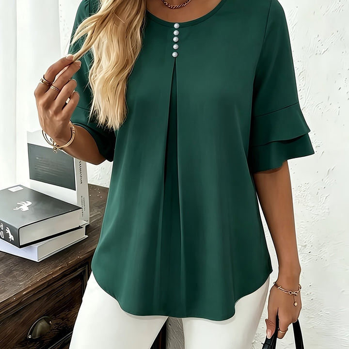 Elegant Ruffle Sleeve Blouse