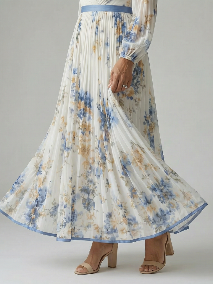 Rielle | Draped Pleated Midi Dress