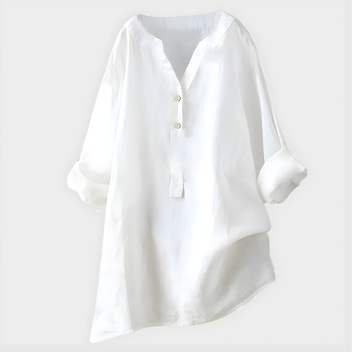 Veronique | Elegant Cotton V-Neck Blouse