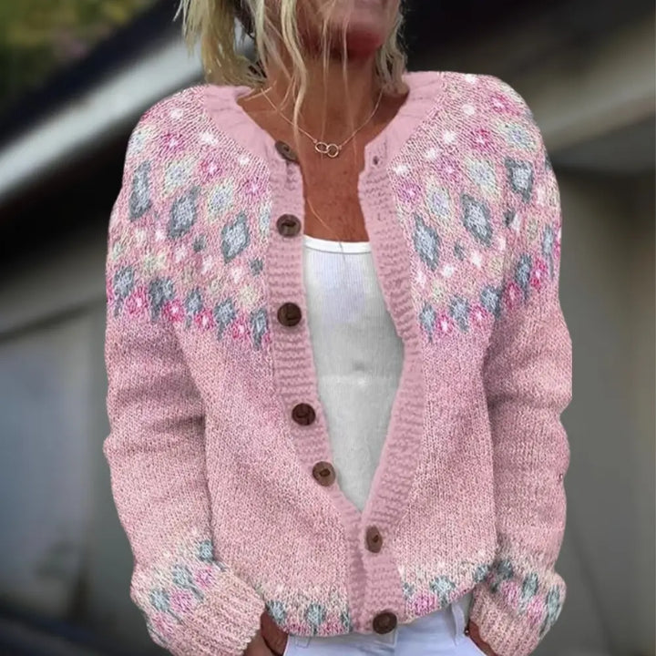 Anja | Knitted Cardigan with Print