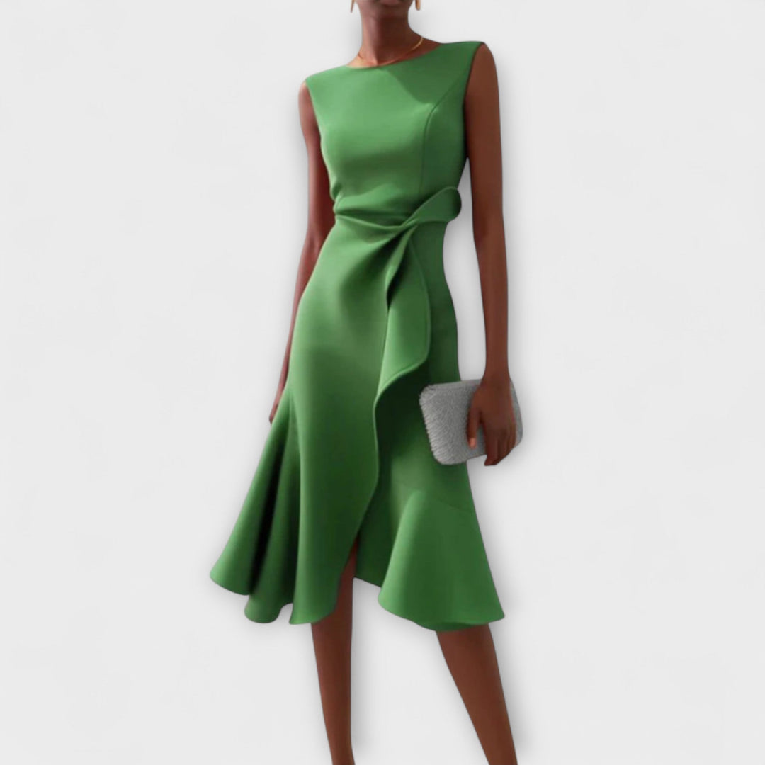 MARISSA™ –  Elegant Wrap-Style Sleeveless Dress