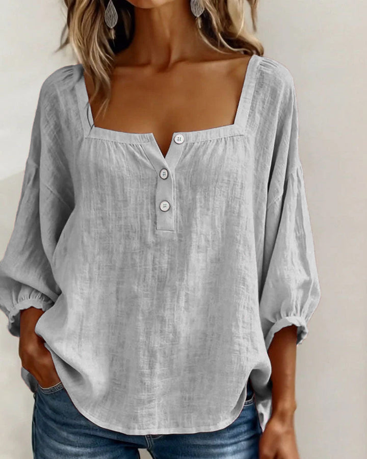 Square Collar Butterfly Sleeve Shirt