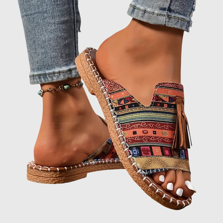 Bohemian Sandals with Pompons Nathalie