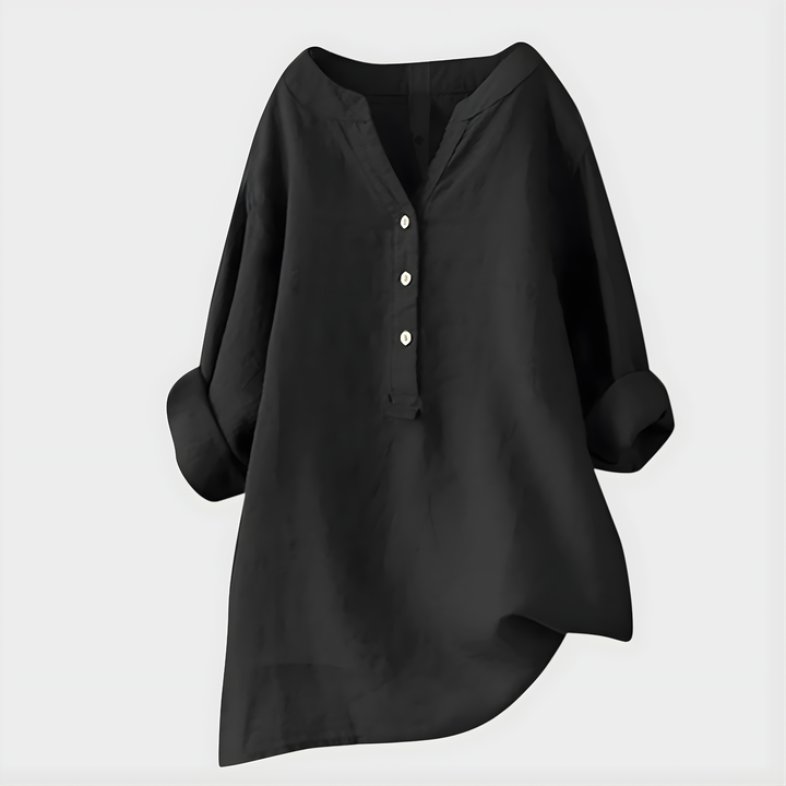 Veronique | Elegant Cotton V-Neck Blouse