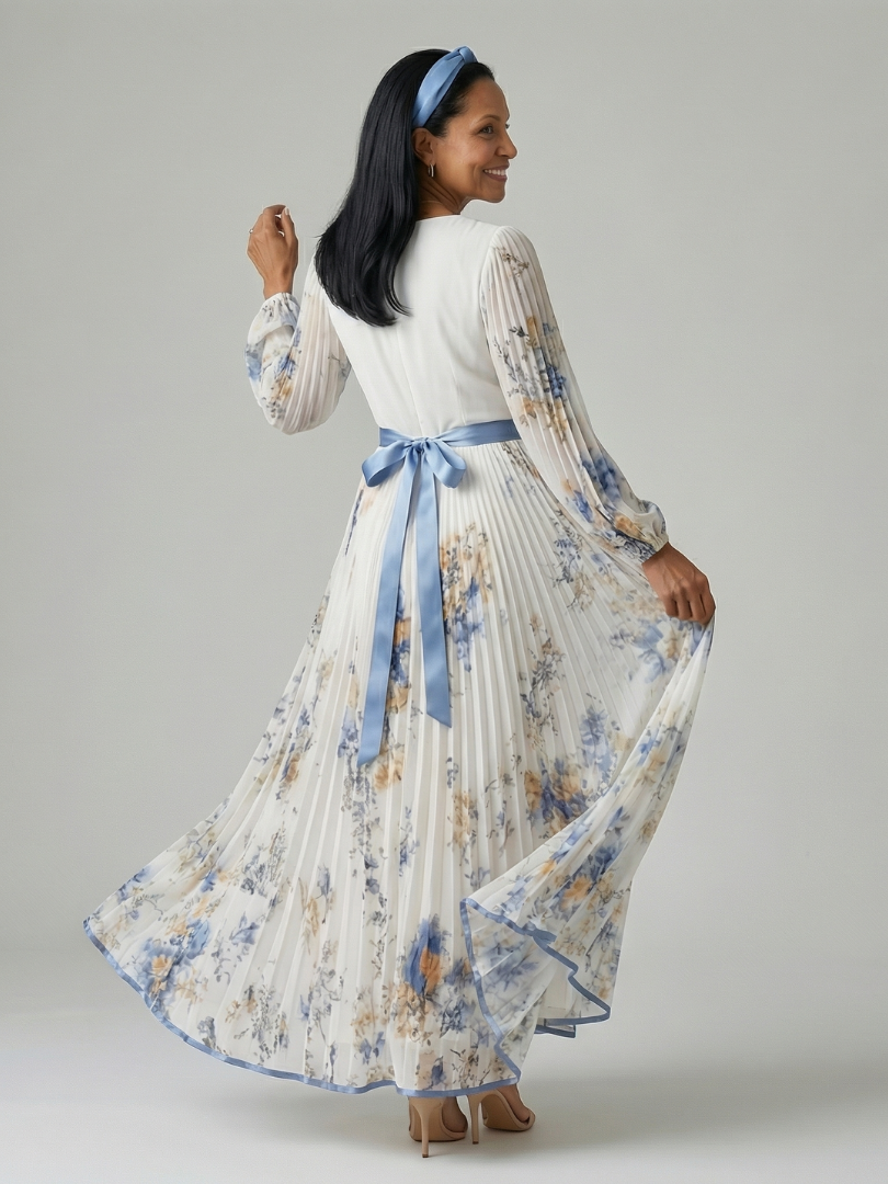 Rielle | Draped Pleated Midi Dress