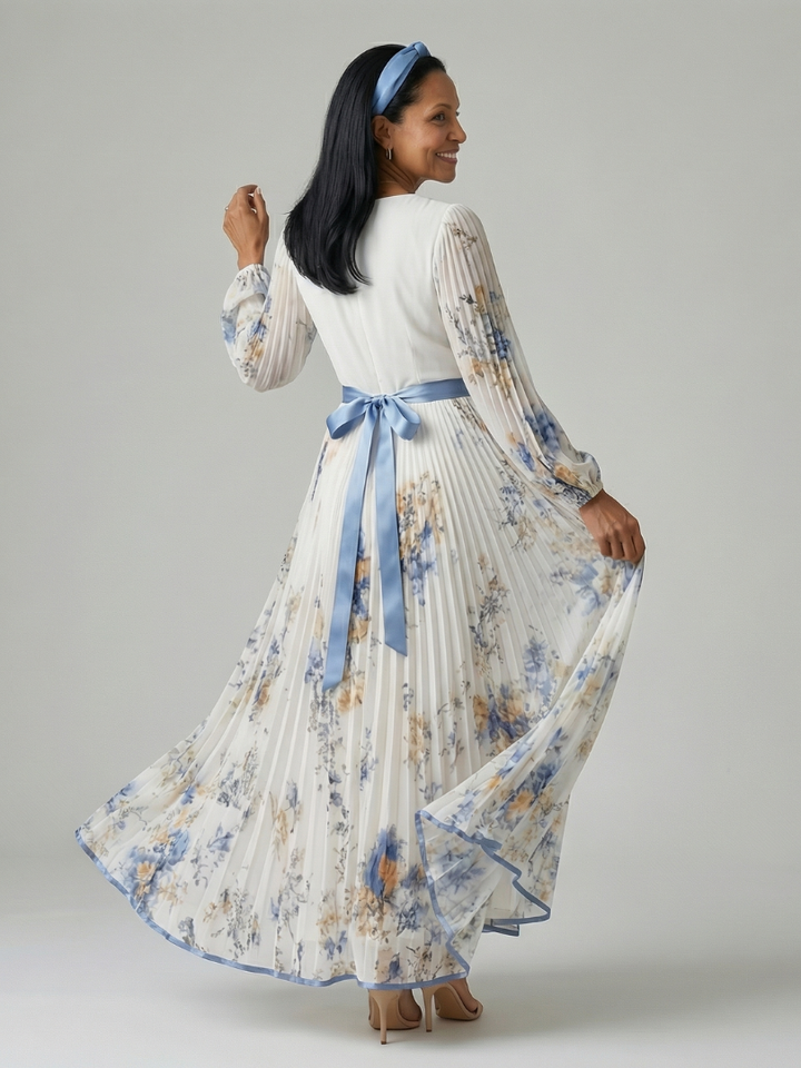 Rielle | Draped Pleated Midi Dress
