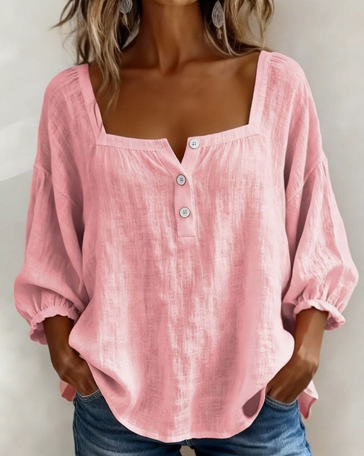 Square Collar Butterfly Sleeve Shirt