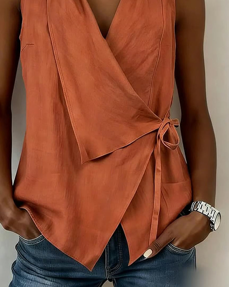 Crossed Top with Wide Straps and Bow