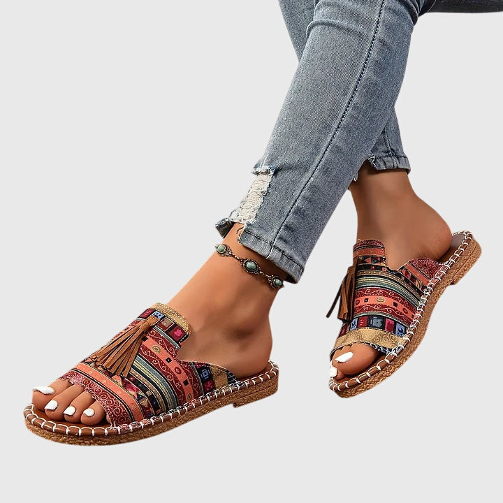 Bohemian Sandals with Pompons Nathalie