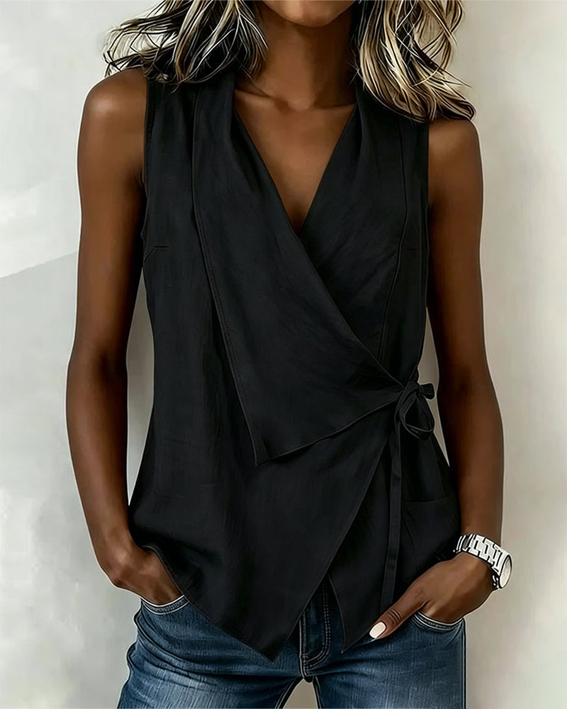 Crossed Top with Wide Straps and Bow