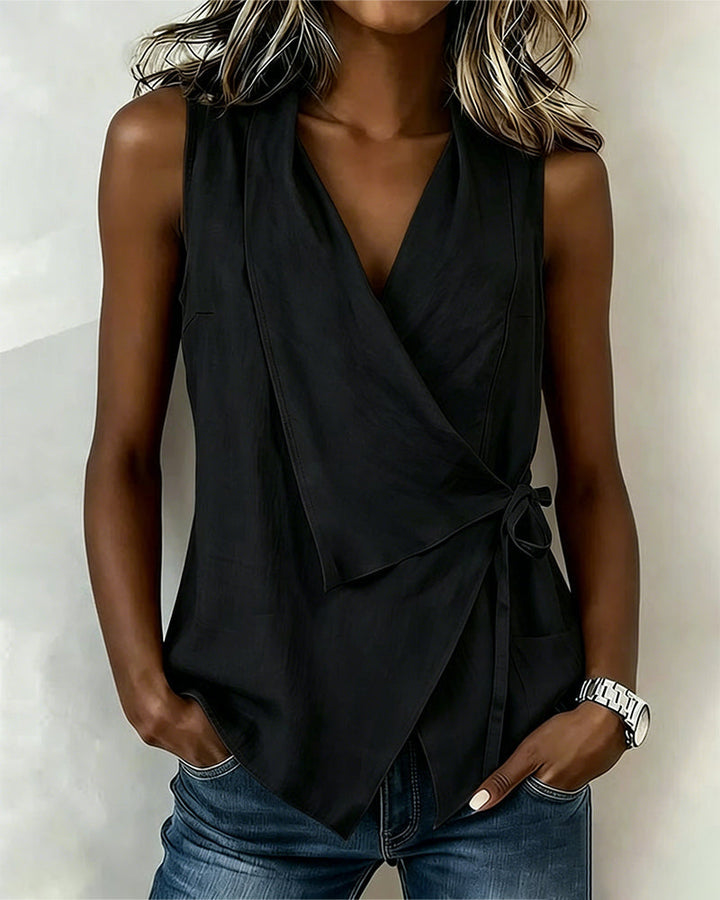 Crossed Top with Wide Straps and Bow