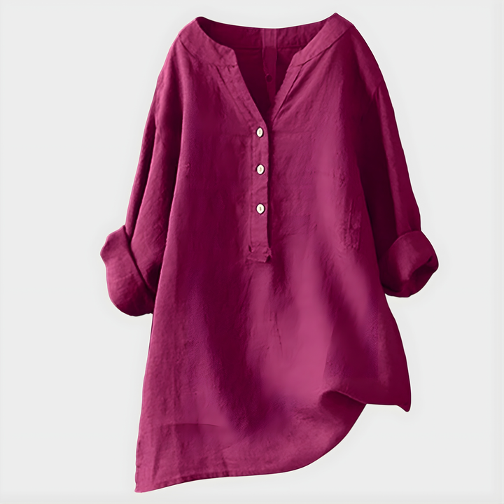 Veronique | Elegant Cotton V-Neck Blouse
