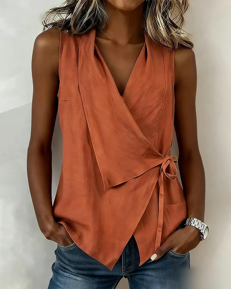 Crossed Top with Wide Straps and Bow