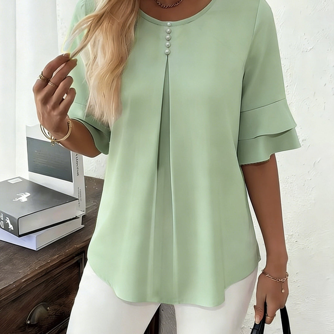 Elegant Ruffle Sleeve Blouse