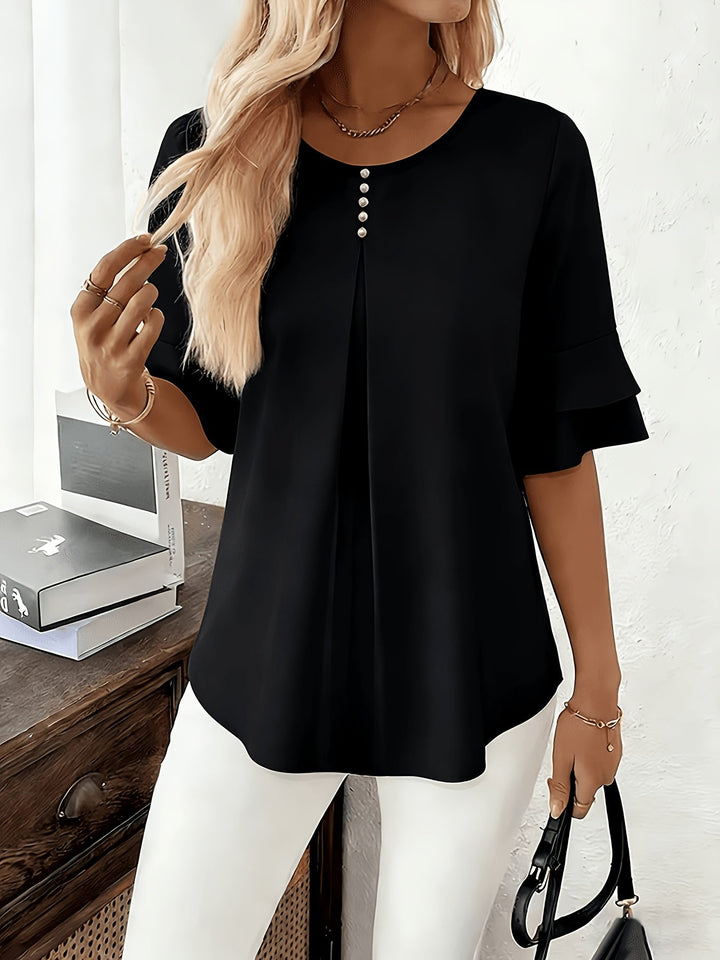 Elegant Ruffle Sleeve Blouse