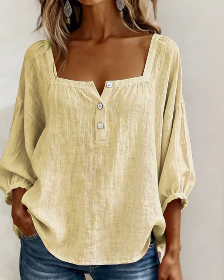 Square Collar Butterfly Sleeve Shirt