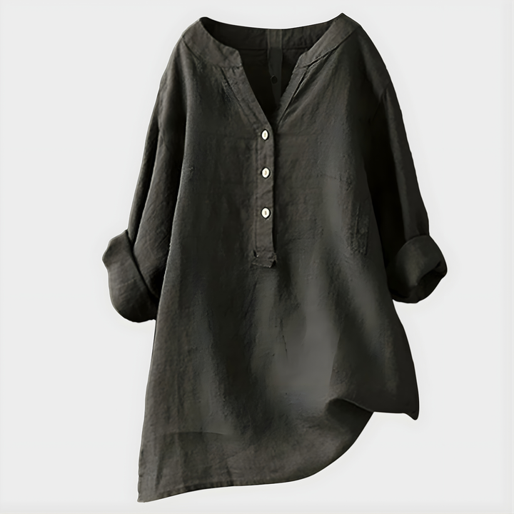 Veronique | Elegant Cotton V-Neck Blouse