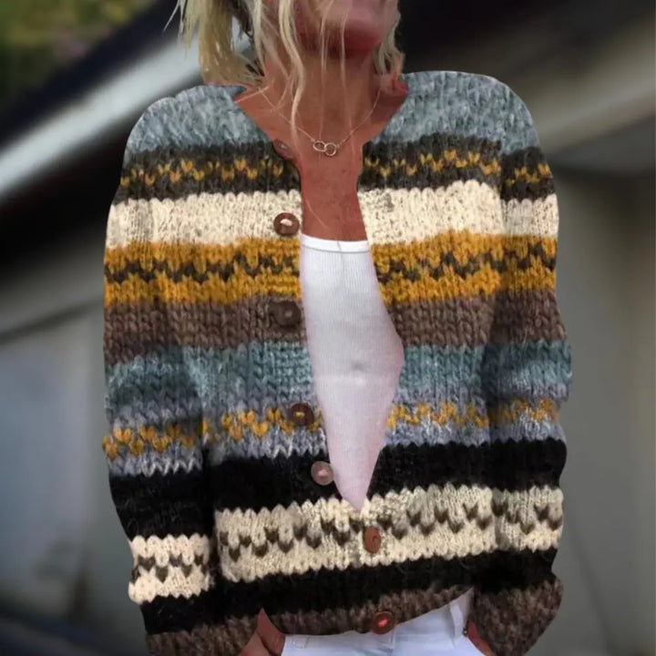 Anja | Knitted Cardigan with Print
