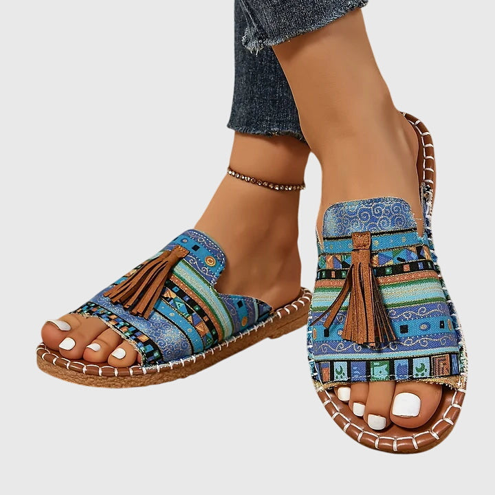 Bohemian Sandals with Pompons Nathalie