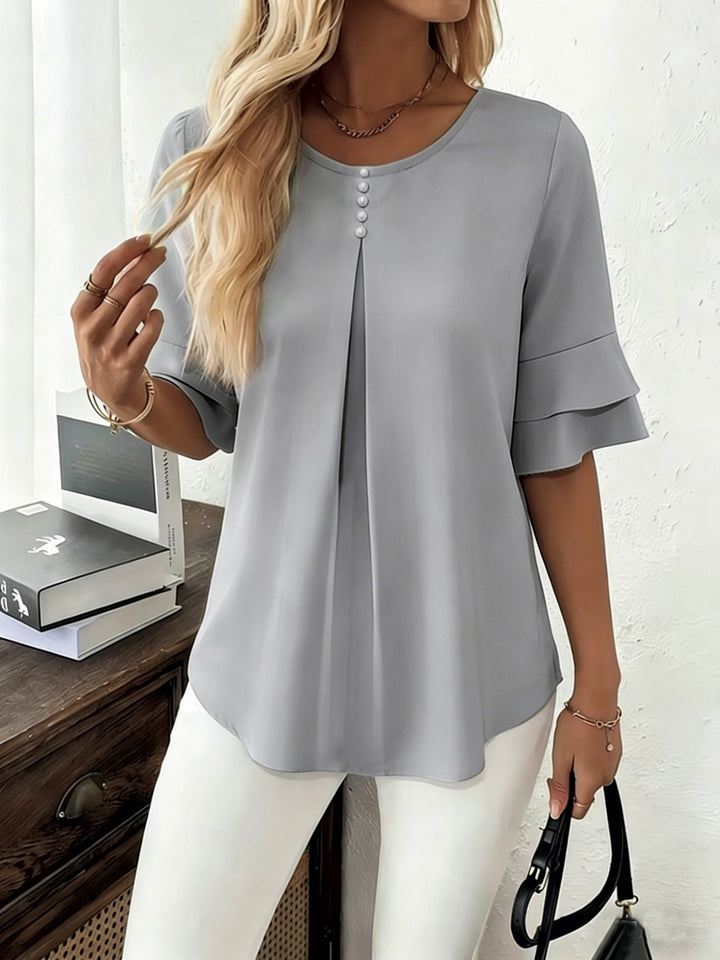 Elegant Ruffle Sleeve Blouse