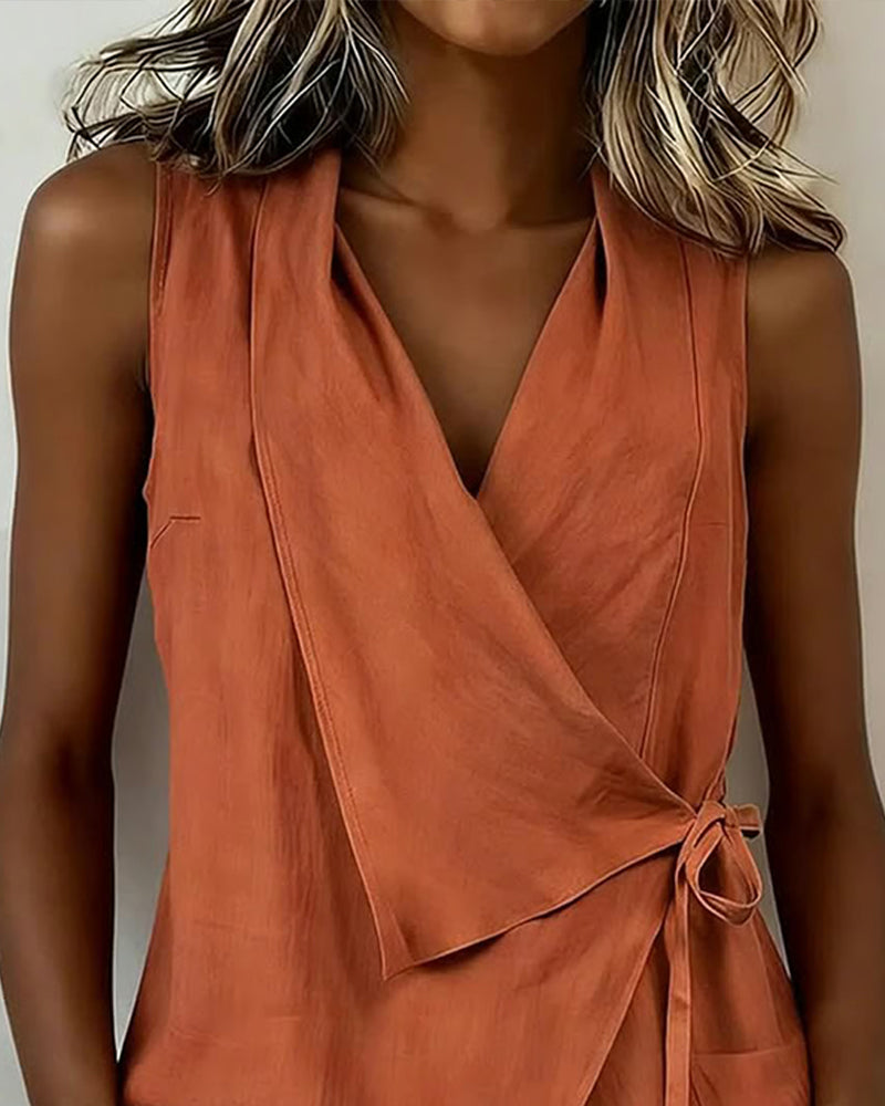 Crossed Top with Wide Straps and Bow