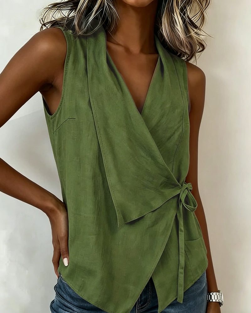 Crossed Top with Wide Straps and Bow