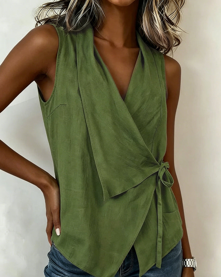 Crossed Top with Wide Straps and Bow