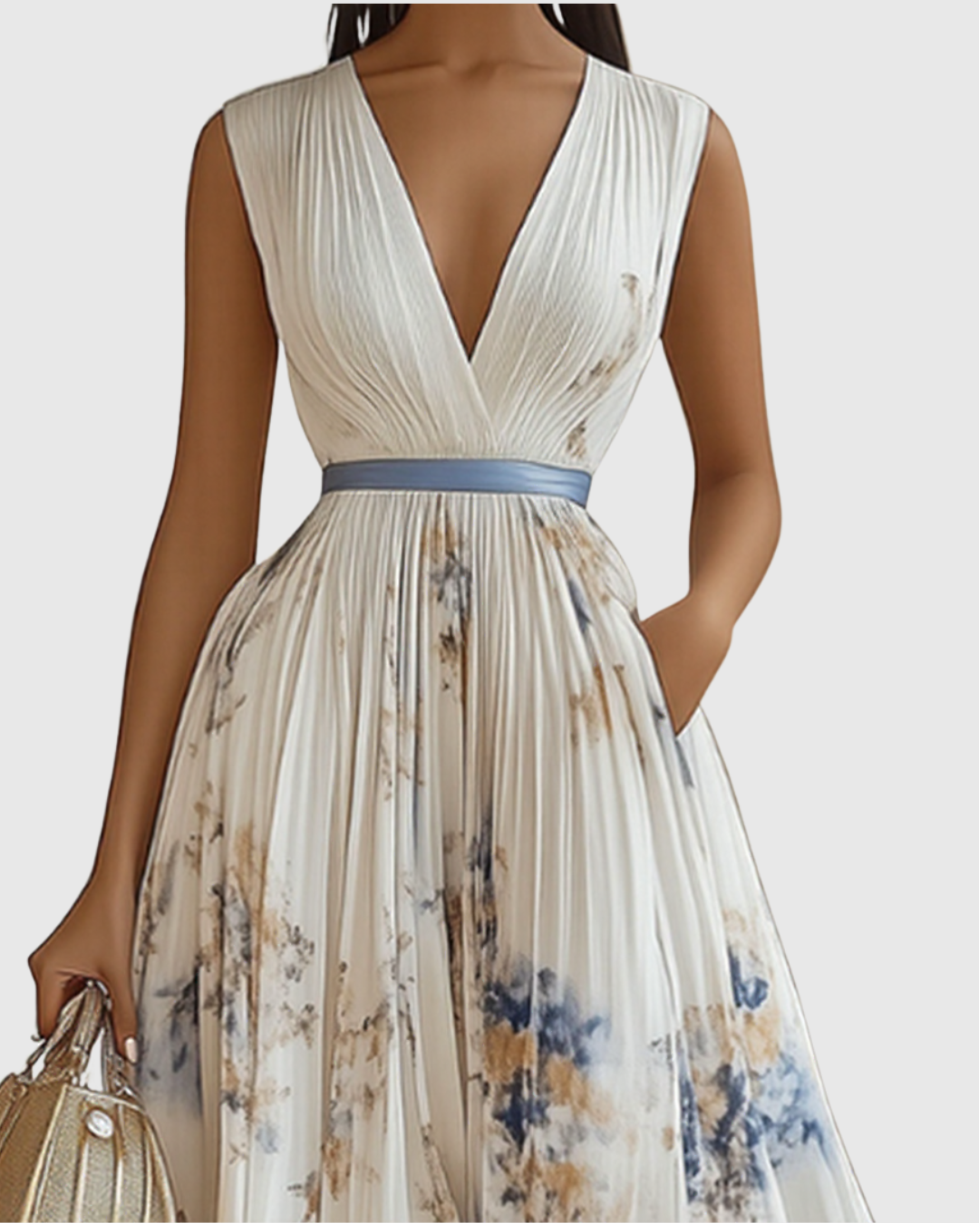 Siena™ - Elegant Pleated Maxi Dress