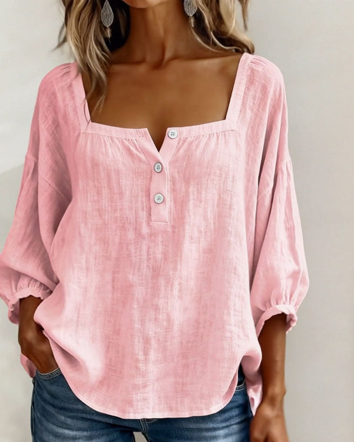 Square Collar Butterfly Sleeve Shirt